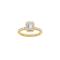 LUXURY Halo square 14ct. gold ring m. Lab. G. dia. 1,52ct TW/VS2 Sz. 51