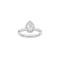 LUXURY Halo drop 14ct. whitegold ring m. Lab. G. dia. 1,12ct TW/VS2 Sz. 50