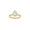 LUXURY Halo drop 14ct. gold ring m. Lab. G. dia. 1,32ct TW/VS2 Sz. 51