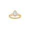 LUXURY Halo drop 14ct. gold ring m. Lab. G. dia. 1,45ct TW/VS2 Sz. 56