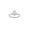 LUXURY Halo drop 14ct. whitegold ring m. Lab. G. dia. 1,45ct TW/VS2 Sz. 58