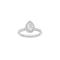 LUXURY Halo drop 14ct. whitegold ring m. Lab. G. dia. 1,52ct TW/VS2 Sz. 51