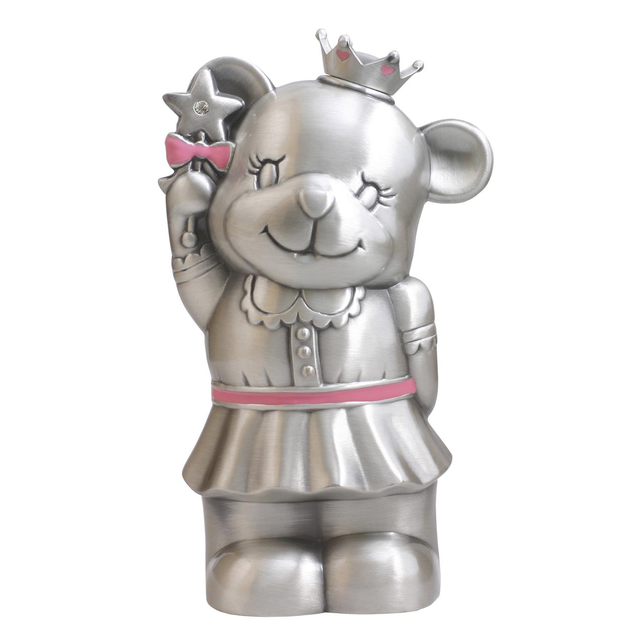 Princess bear Pewter plated Money Bank