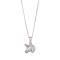 Rhod. silver pendant unicorn w/pink cz incl. chain 