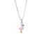 Rhod. silver pendant flamingo w/enamel incl. chain 