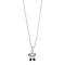 Rhod. silver necklace Panda w/enamel incl. chain 