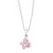 Rhod. silver pendant butterfly w/pink cz incl. cha 