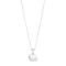 Rhod. silver necklace heart w/cz 