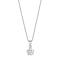 Rhod. silver necklace flower w/pink cz 