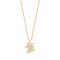 Goldp. silver necklace teddy bear w/cz