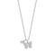 Rhod. silver necklace butterfly w. pink cz