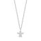 Rhod. silver necklace angel w. white cz