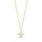 Goldp. silver necklace angel w. white cz