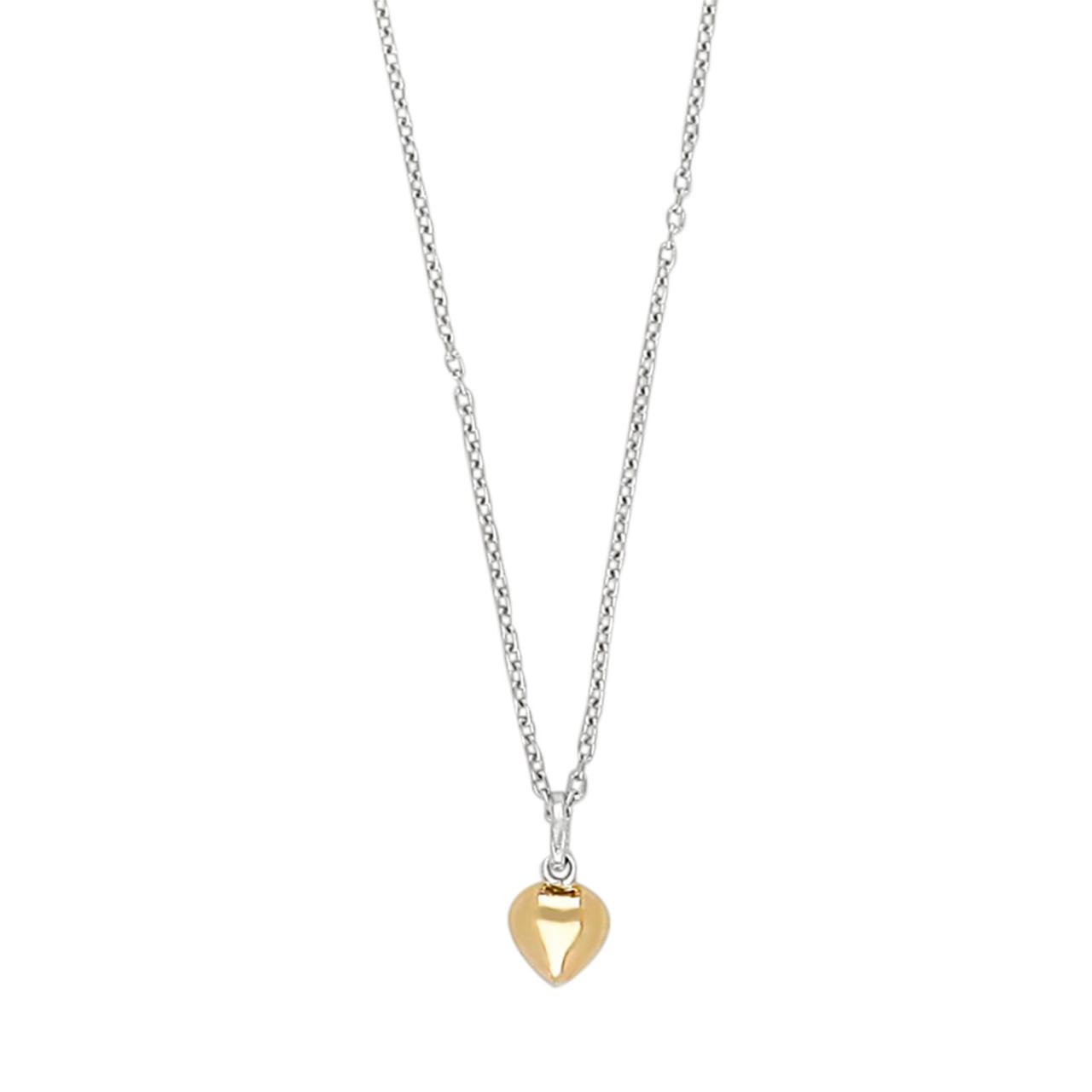 Rhod. silver necklace w/8ct heart 