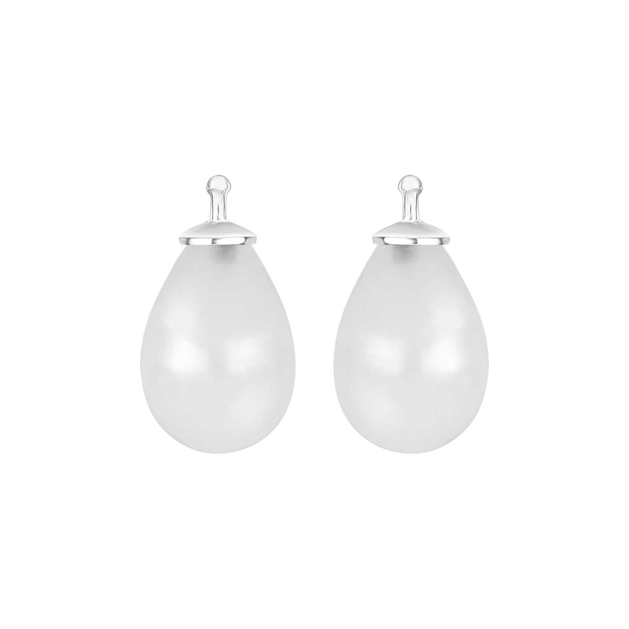 Bohemian quartz glass drop color 04 rh silver pair 