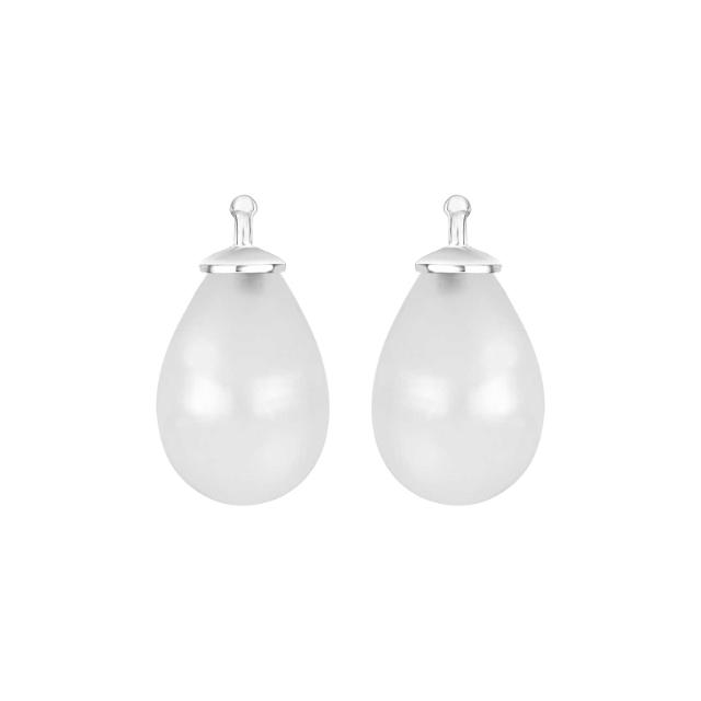 Bohemian quartz glass drop color 04 rh silver pair 