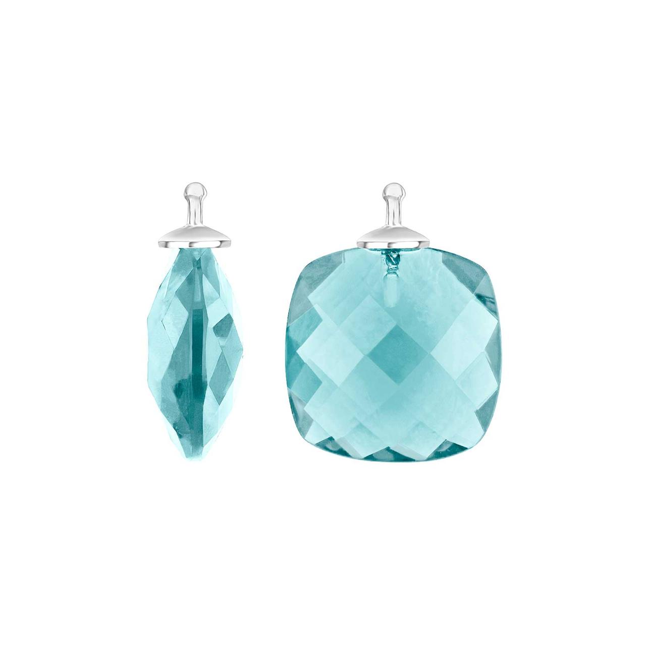 Quartz glass faceted color 47 rhd. Silver - pair 