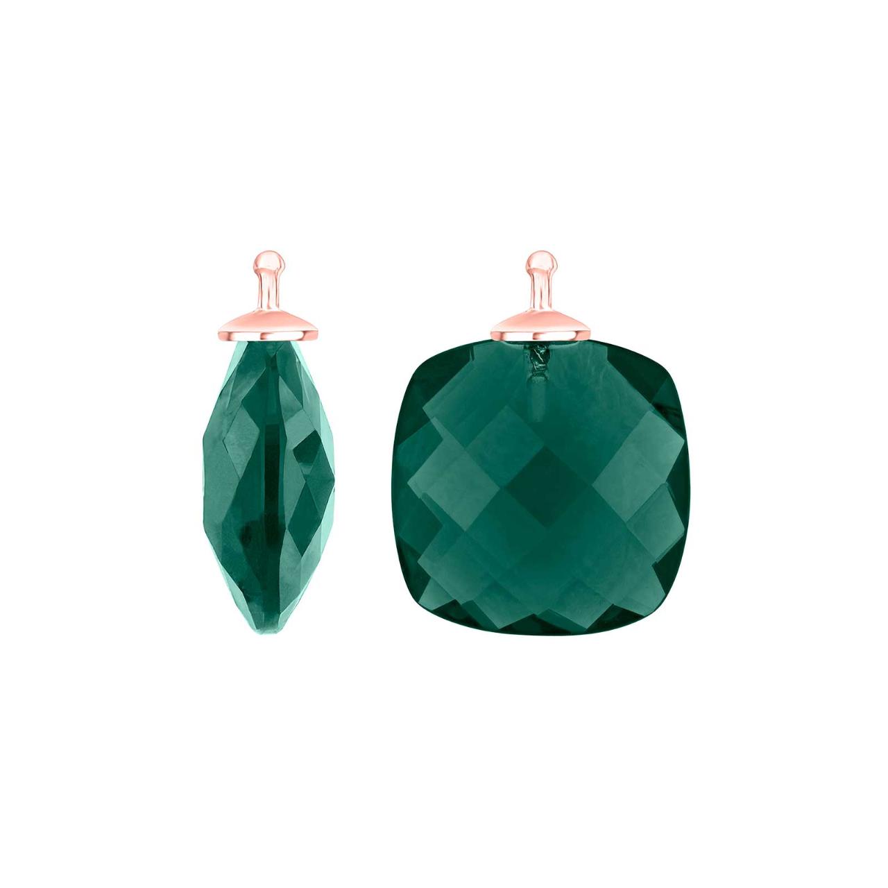 Quartz glass faceted color 53 rg. Silver - pair 