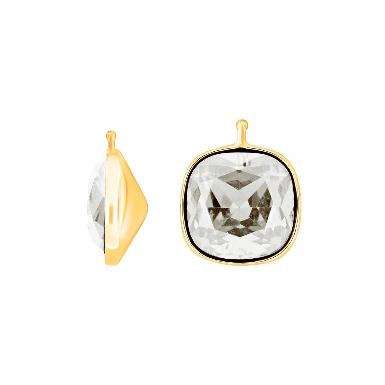 Quartz glass faceted color 01 fg. Silver - pair 