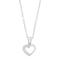 Rhod. silver pendant heart w/cz incl. chain 