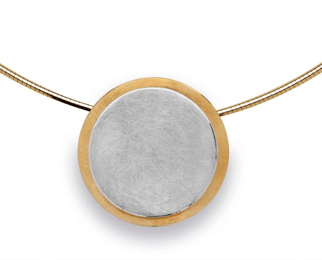 925/- pendant, partly gold-plated, rho.