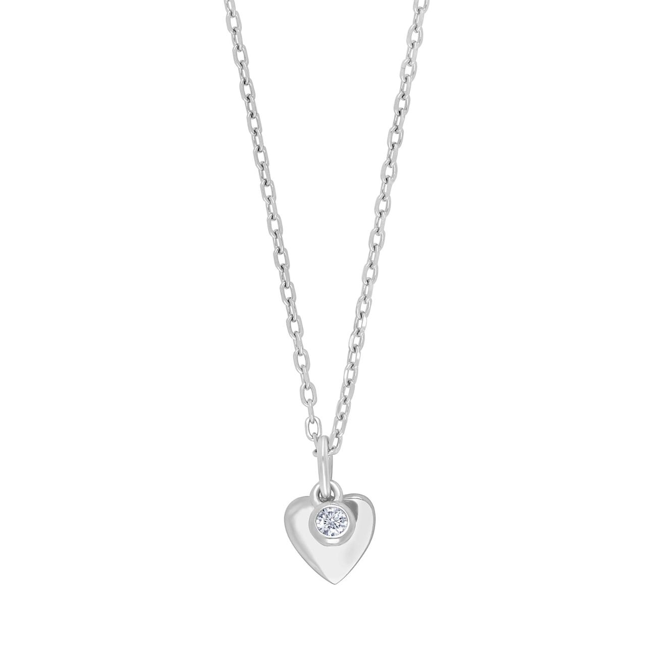 Rhd. Silver necklace with heart 