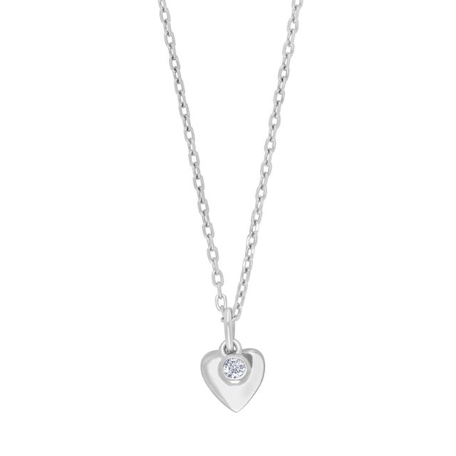 Rhd. Silver necklace with heart 