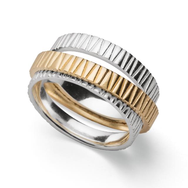 925/- Ring, partly gp