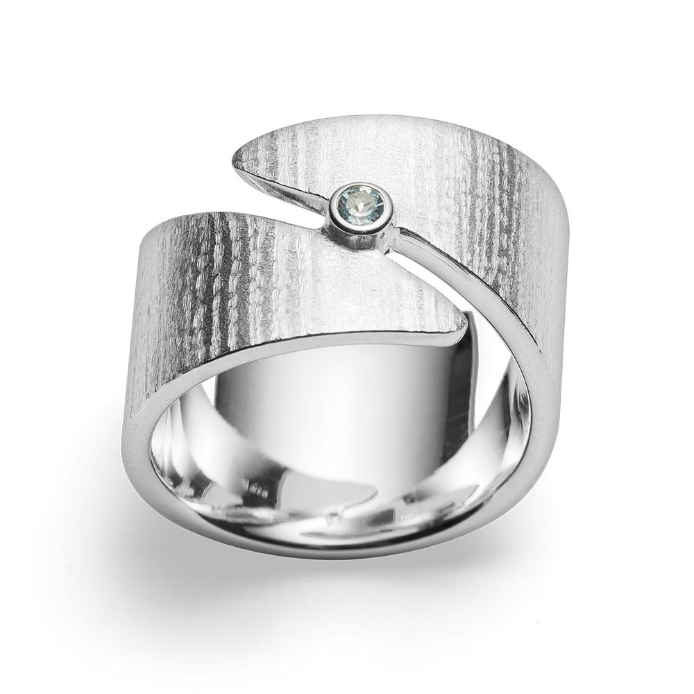 925/- Ring, rhodiniert
