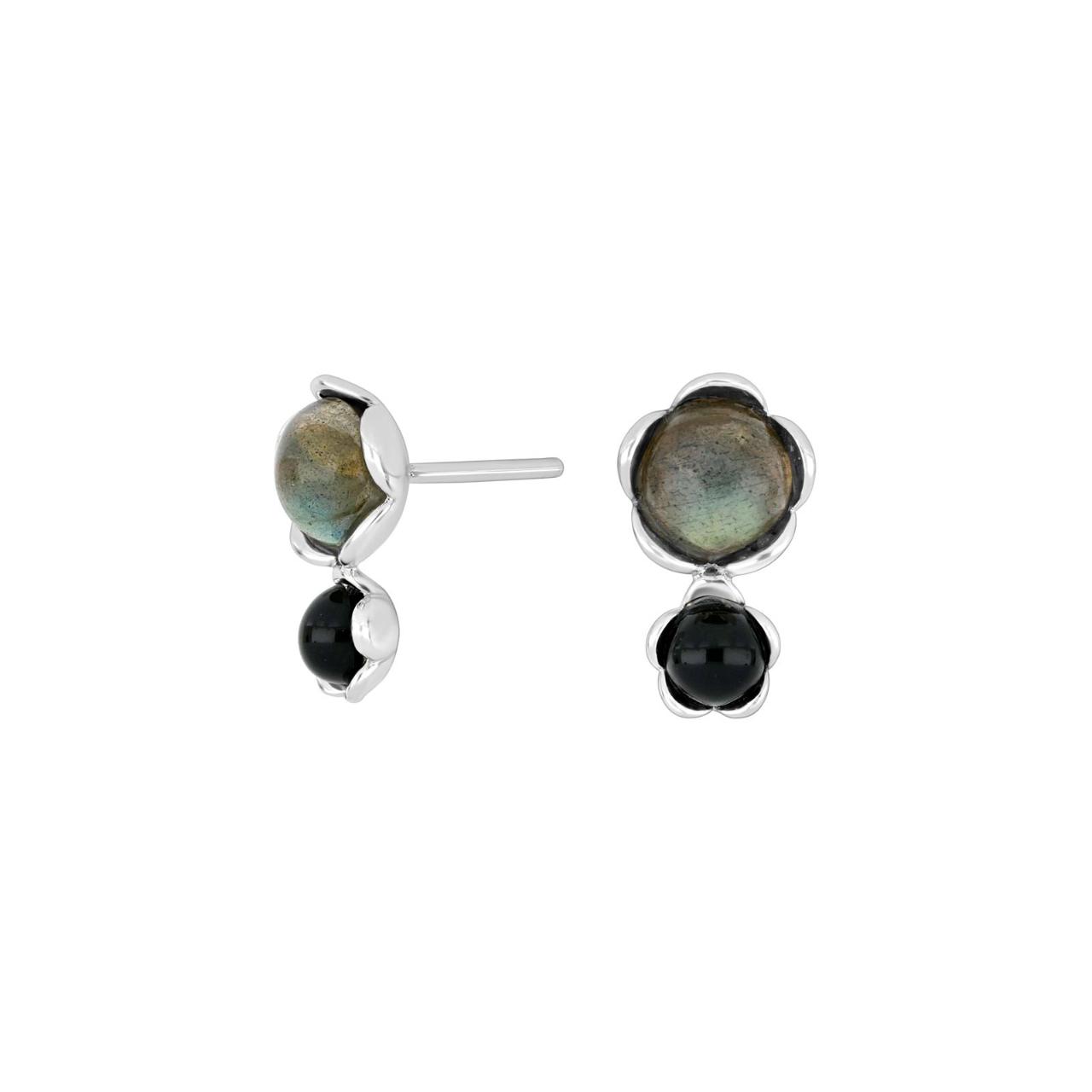 Silver rhod. w/labradorite + onyx 