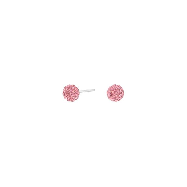 Rhd. silver earrings w. pink cz