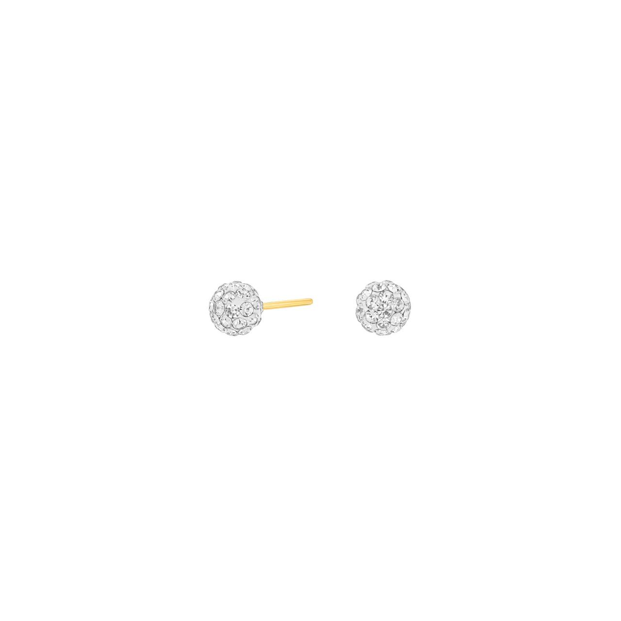 Goldp. silver earrings w. white cz