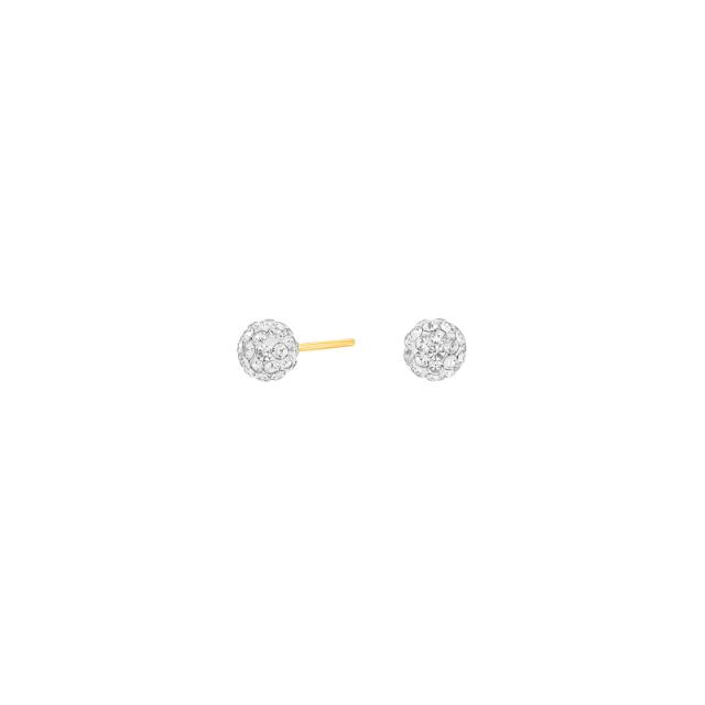 Goldp. silver earrings w. white cz
