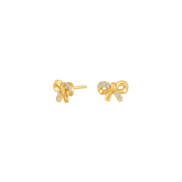 Goldp. silver earrings bow