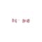 Rhd. silver earrings bow w. pink cz