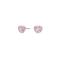 Rhd. silver ear studs heart w. rosa mix cz.