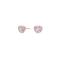 Goldp. silver ear studs heart w. rosa mix cz.