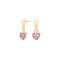 Goldp. silver earrings heart w. rosa mix cz.