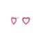 Rhd. silver earrings heart w. pink enamel