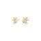Goldp. silver earrings teddy bear w/cz