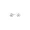 Rhod. silver earrings flower w. white cz