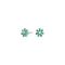 Rhod. silver earrings flower w. green cz