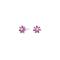 Rhod. silver earrings flower w. red cz