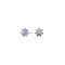 Rhod. silver earrings flower w. purple cz