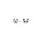 Rhod. silver earrings panda w/ enamel