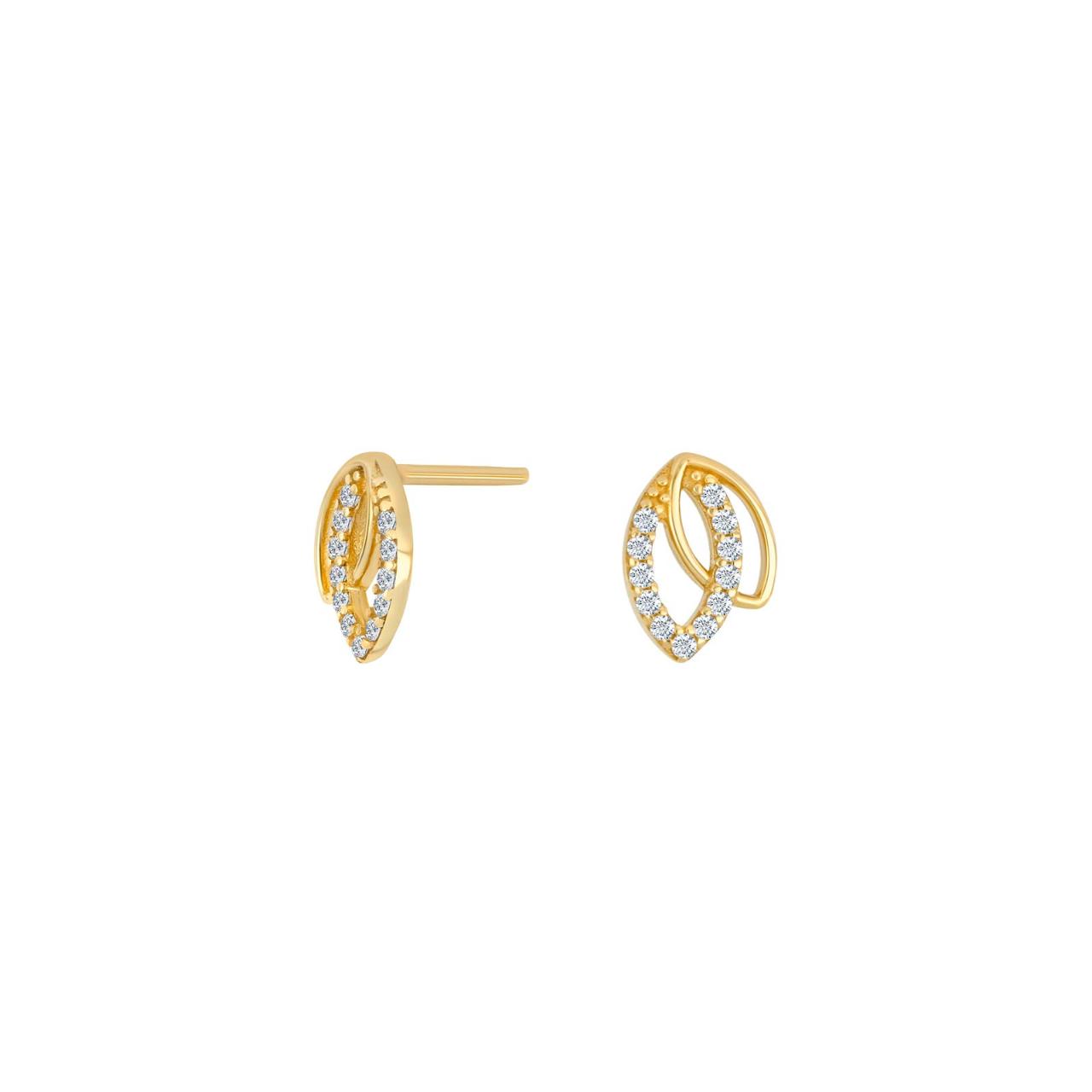 8ct. gold earrings w/cz 