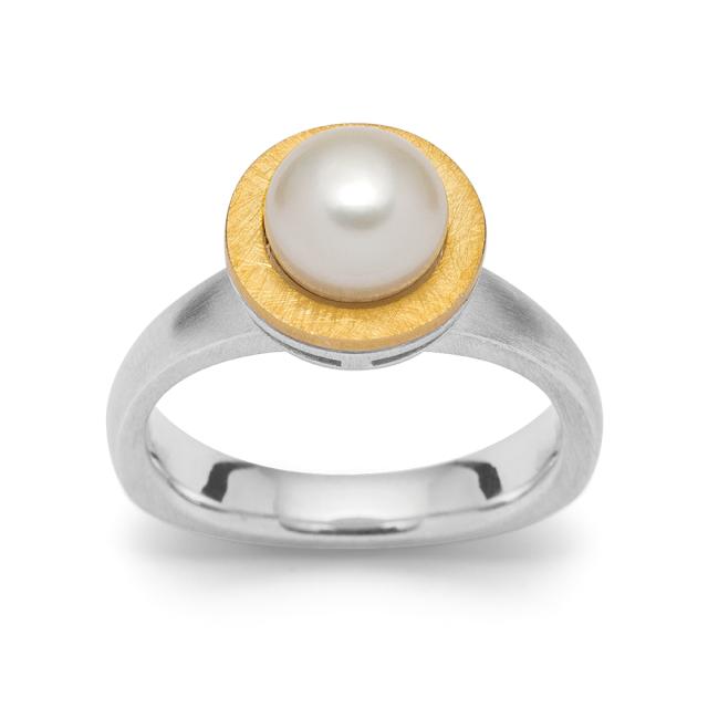 925/- Ring, partly gp, rho