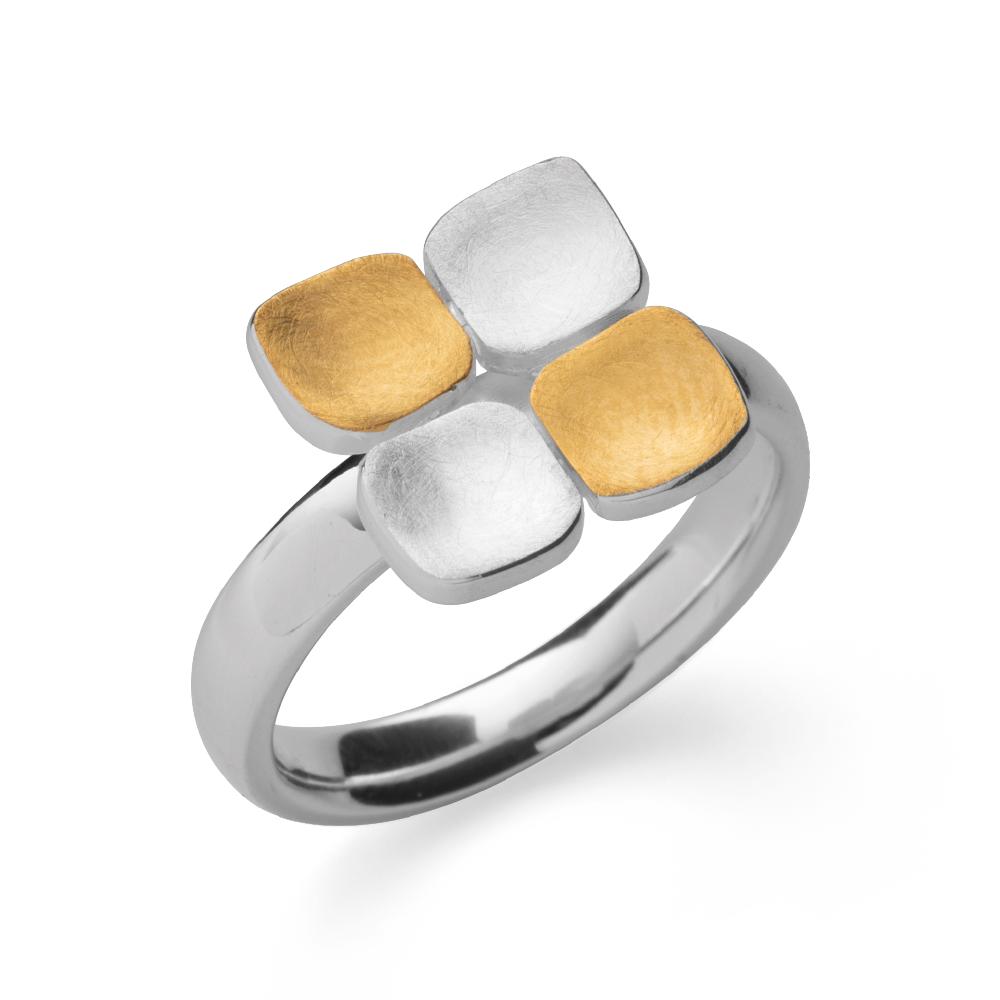 925/- Ring, partly gp