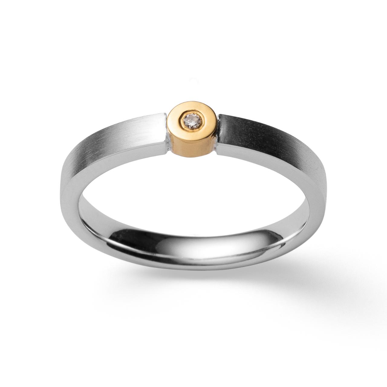 925/- Ring, partly gp, rho