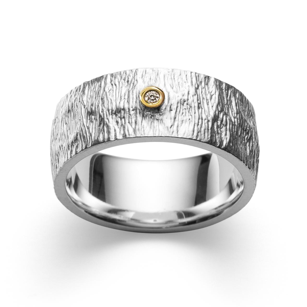 925/- Ring, partly gp, rho